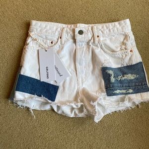 GRLFRND Cindy High Rise Patchwork Shorts